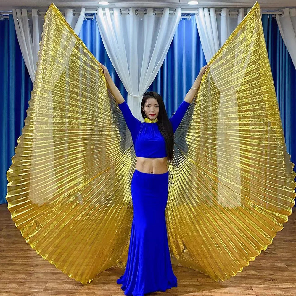 Transparent Golden Dance Props Table Performance Oriental Dance Indian Big Edition Belly Dance Golden Wings NovaCart