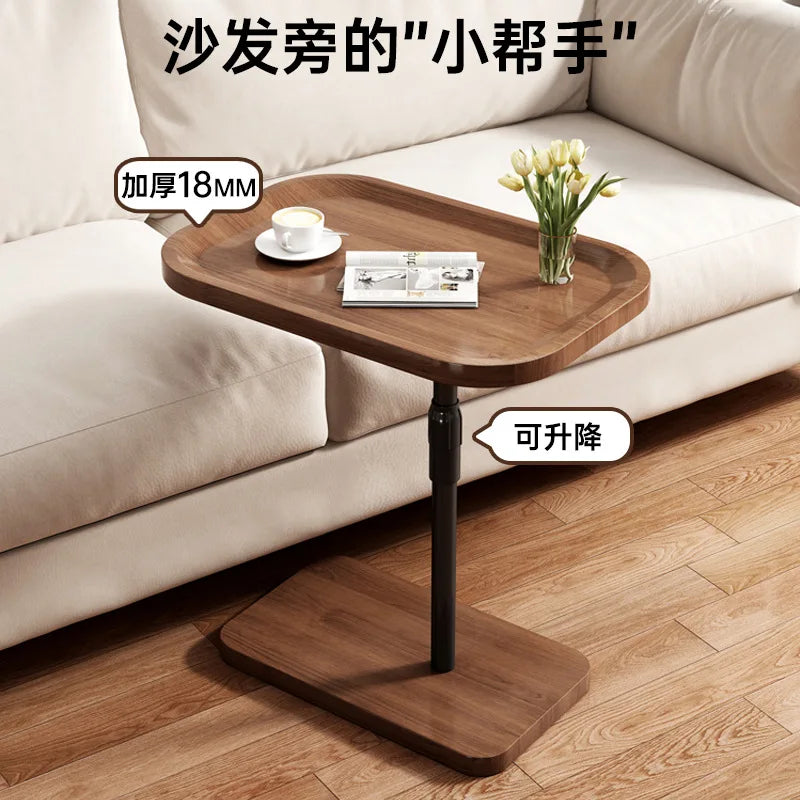 Nordic Wooden Modern Shaped Folding Coffee Tables for Living Room Apartment Bed Adjustable Height Side Table Wood Home NovaCart