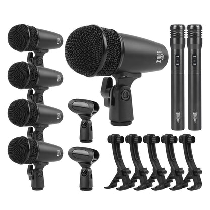 MI7 7-Piece Wired Dynamic Drum Mic Kit Metal Kick Bass Condenser Microphone Set for Drums Vocals Other Instruments Paper Case NovaCart