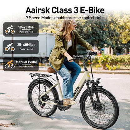 Aairsk 2025 ODM Model Electric City Bike for Adults Women High-Speed Pedal Assist 13Ah Lithium Rear Hub for Off-Road Riding NovaCart
