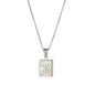 18K Golden Chain Necklaces Male Square Natural Shell Initial Letters Pendant Stainless Steel Jewelry