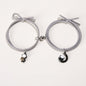 2Pcs/ Set Cartoon Magnetic Couple Bracelets with Moon Robots Pendant