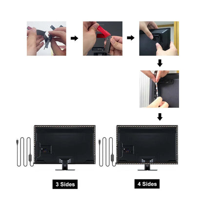BPSK3 Ambient PC MacOS Backlight for Game Computer Monitor Immersion Gaming Desktop Sync RGB LED Strip Light Screen Decor Lights NovaCart