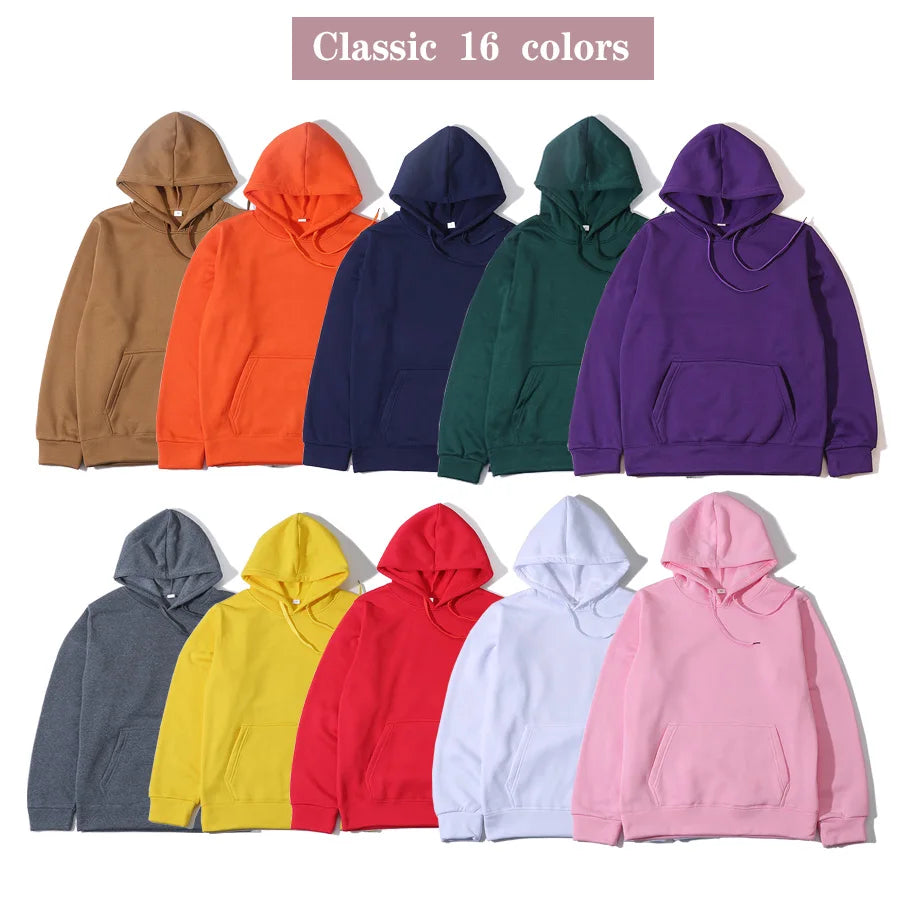 Hoodies Sweatshirts Men Woman Fashion Solid color Red Black Gray Pink Autumn Winter fleece Hip Hop Hoody Male Brand Casual Tops NovaCart