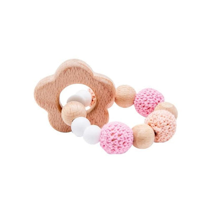 Wooden Teether Hedgehog Crochet Beads Wood Crafts Ring Engraved Bead Baby Teether Wooden Toys For Kids Rattle Stevvex