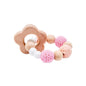 Wooden Teether Hedgehog Crochet Beads Wood Crafts Ring Engraved Bead Baby Teether Wooden Toys For Kids Rattle Stevvex