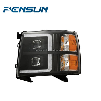 Auto Parts ABS Material Headlight Assembly 2007-2013 for Chevy for Silverado 1500HD 2500HD With LED Lens DRL Headlights Black NovaCart