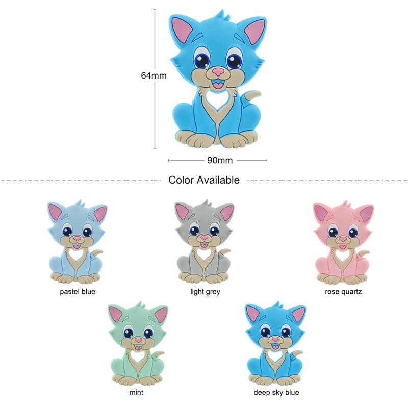 Baby Teethers Cartoon Animal Baby Teething Toy Penguin Silicone Teether Unicorn Pendant Raccoon Accessories Stevvex