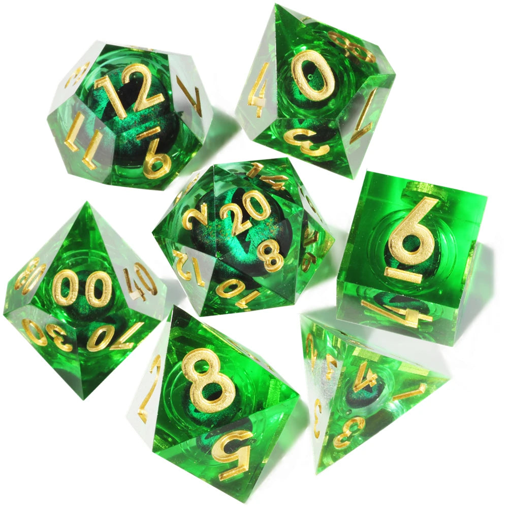 MINI PLANET DND Dice Set Purple Dragon Eye Liquid Core Dice RPG Dungeons&Dragons Wholesale Custom Handmade Polyhedral Resin Dice NovaCart