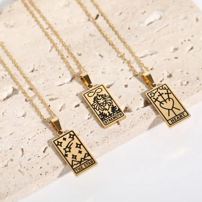 Tarot Card Pendant Necklace LUNAR VINES