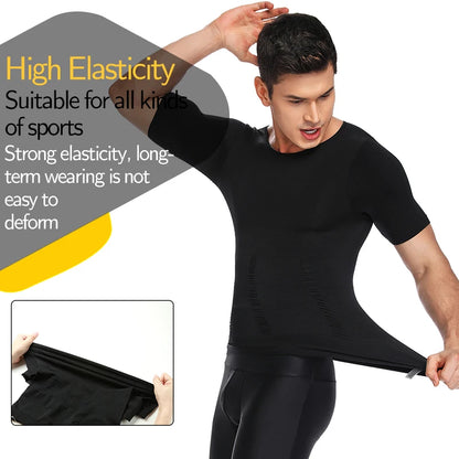 1/2 PCS Men Body Shaper T-Shirt Slimming Shapewear Corrective Posture Belly Control Compression Man Modeling Underwear Corset NovaCart