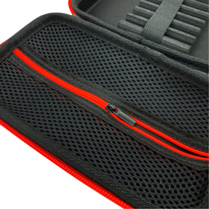 EVA Foam Shell Dart Case & Wallet Holds 6 Darts (Steel Tip & Soft Tip) Safety Design Durable Customizable Red Customized Logo NovaCart