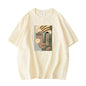 Abstract Pattern Tshirts Lady Cotton Green Summer Tees Lady Short Sleeve Streetwear Tops
