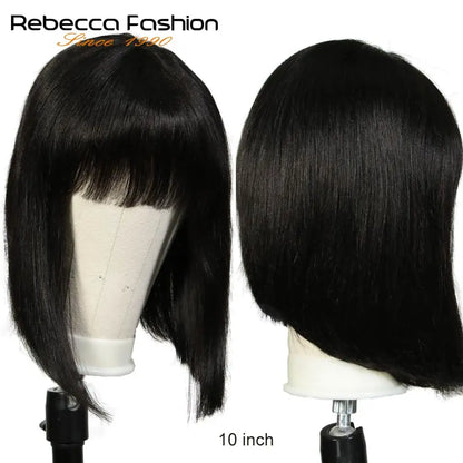 Wholesale Straight Bob Wig Brazilian Remy Hair Human Hair Wigs for Women Ombre Color Full Machine Made Wig With Bang NovaCart