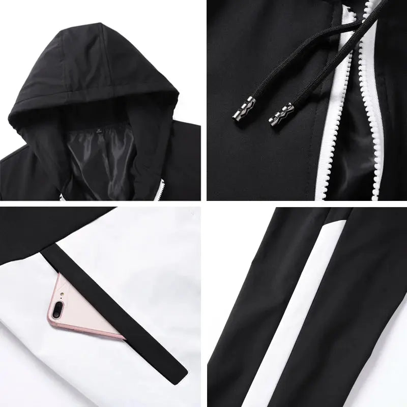 2026 Men Tracksuit Casual Joggers Hooded Sportswear Jackets And Pants 2 Piece Sets Hip Hop Running Sports Suit NovaCart