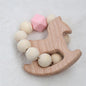 Modern Baby Silicone Wooden  Nursing Bracelets Wood Teether Silicone Beads Teething Wood Rattles Toys for Baby Stevvex