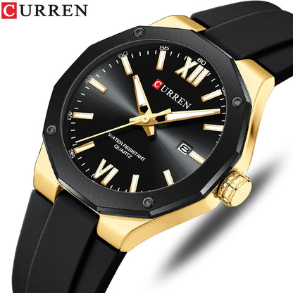 CURREN 8465 Brand Silicone Men Watches Big Dial Quartz Wristwatches Simple Watches Clock Reloj Hombre Male Casual Watch for Gift NovaCart
