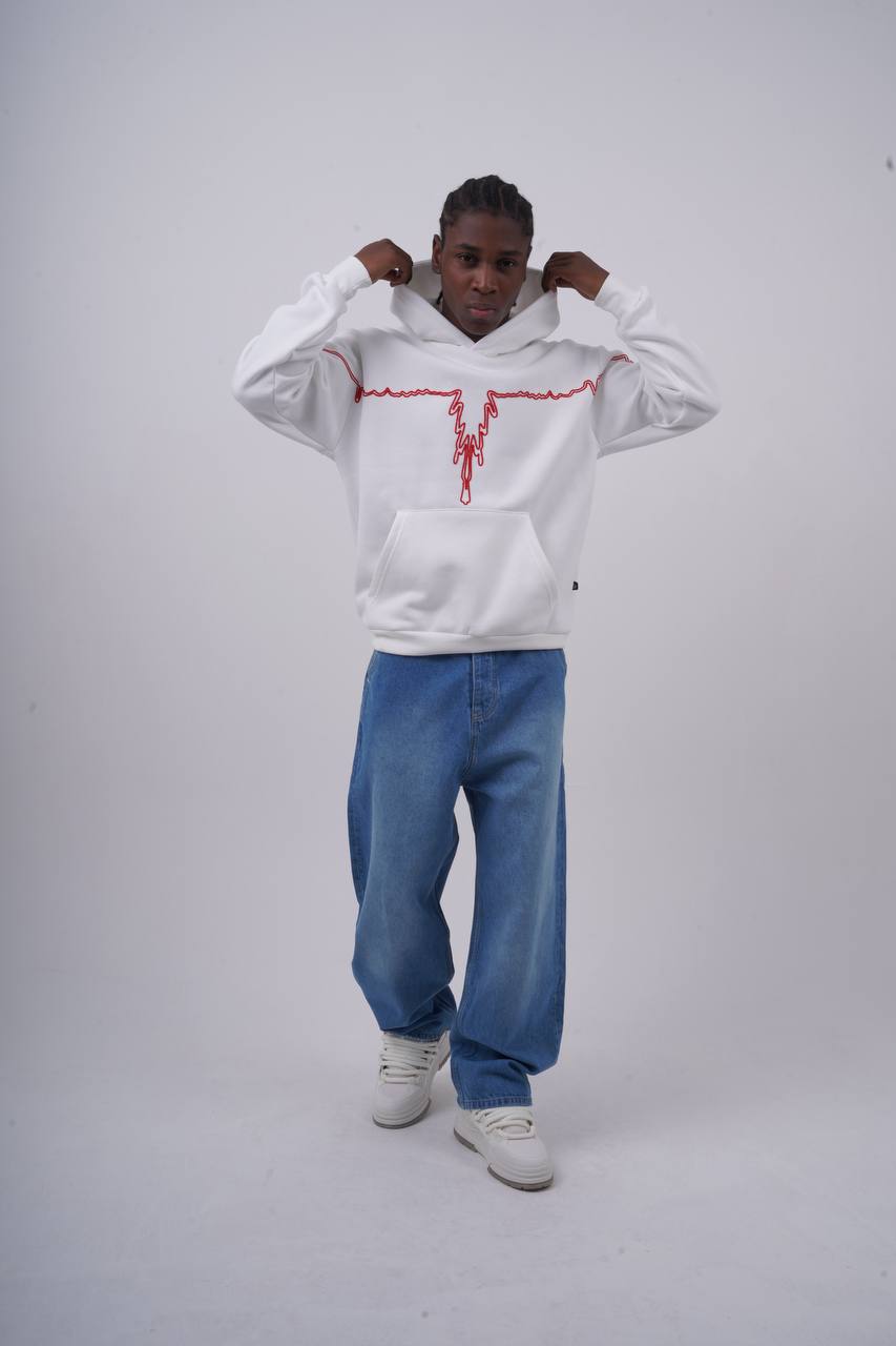 "Heartbeat" Embroidered Graphic Hoodie Withinblack