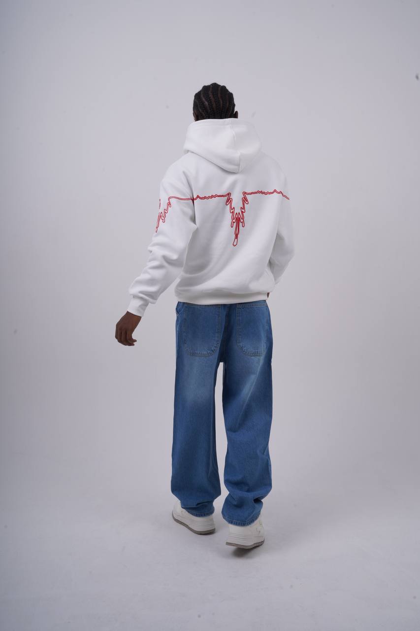 "Heartbeat" Embroidered Graphic Hoodie Withinblack