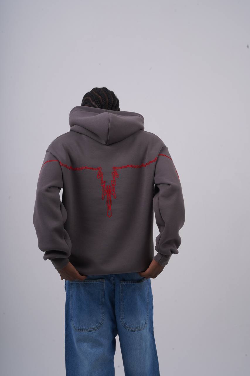 "Heartbeat" Embroidered Graphic Hoodie Withinblack