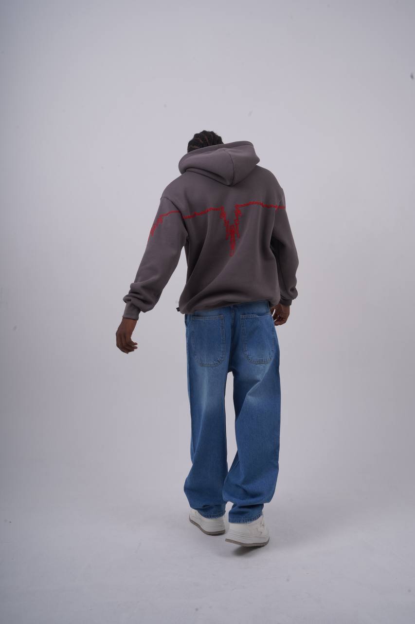 "Heartbeat" Embroidered Graphic Hoodie Withinblack