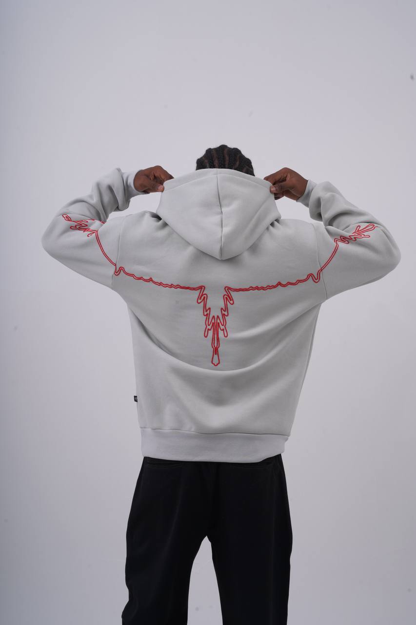 "Heartbeat" Embroidered Graphic Hoodie Withinblack