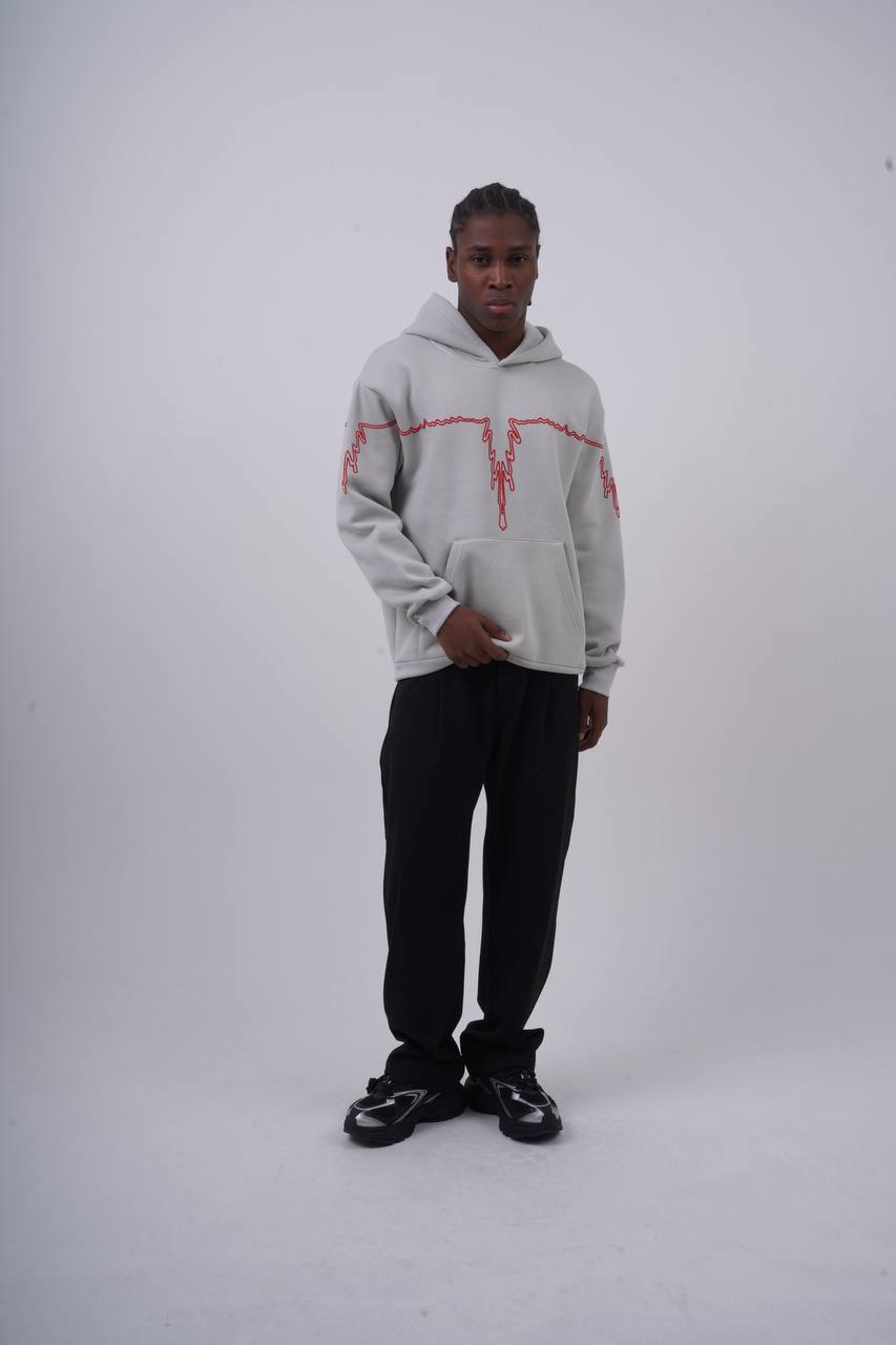 "Heartbeat" Embroidered Graphic Hoodie Withinblack