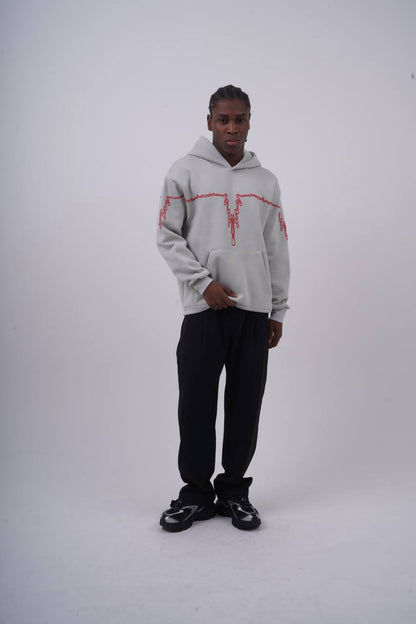 "Heartbeat" Embroidered Graphic Hoodie Withinblack