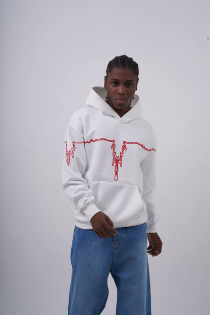 "Heartbeat" Embroidered Graphic Hoodie Withinblack