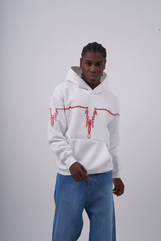 "Heartbeat" Embroidered Graphic Hoodie Withinblack