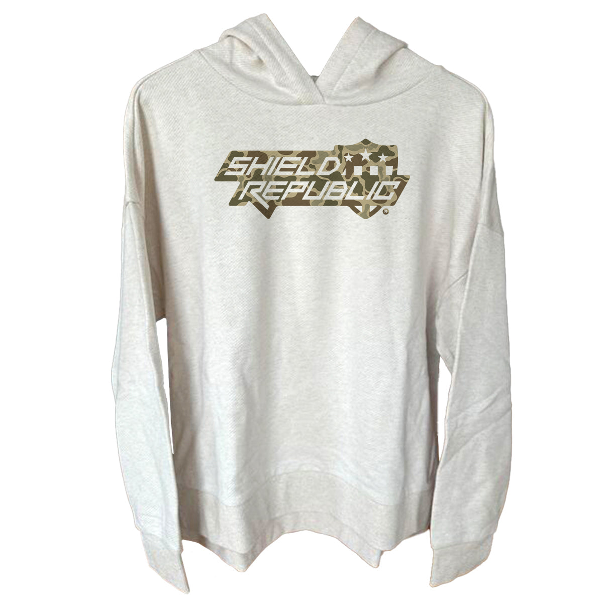 Shield Republic Duck Camo Stacked Logo (Front) Shield Republic