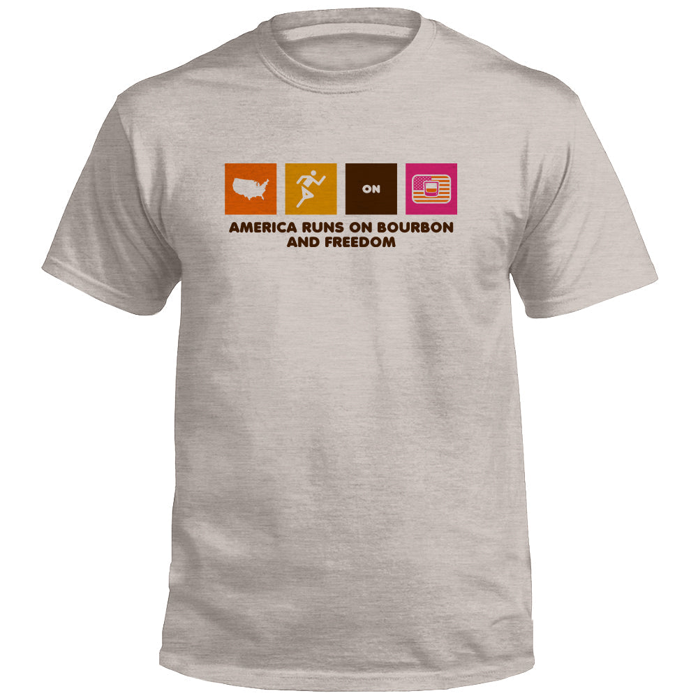 America Runs on Bourbon and Freedom (Front) Shield Republic