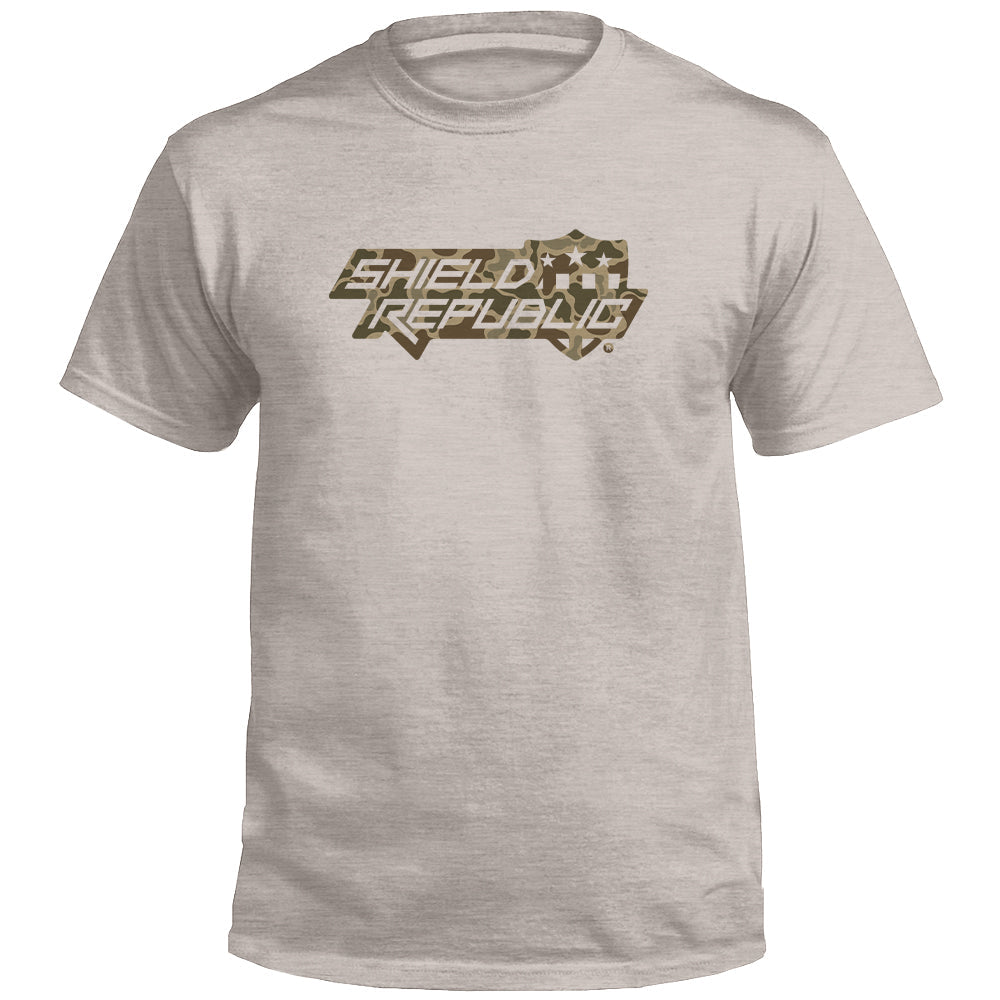 Shield Republic Duck Camo Stacked Logo (Front) Shield Republic