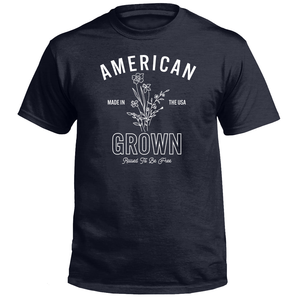 American Grown Raised To Be Free (Front) Shield Republic