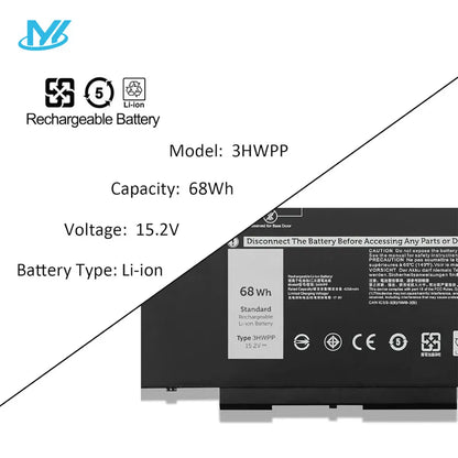 US Stock 3HWPP Laptop Battery for Dell Precision 3541 3551 Latitude 5501 5411 5410 5510 Inspiron 7706 7500 7506 2-in-1 Battery NovaCart