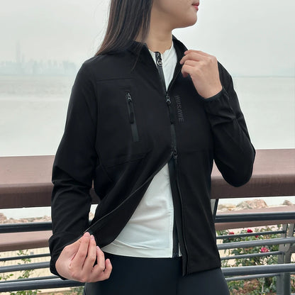 WOSAWE Ready to Ship Women Cycling Bicycle Windproof Jackets With Rear Mesh Breathable Fabric Quick-drying Cycling Coat NovaCart