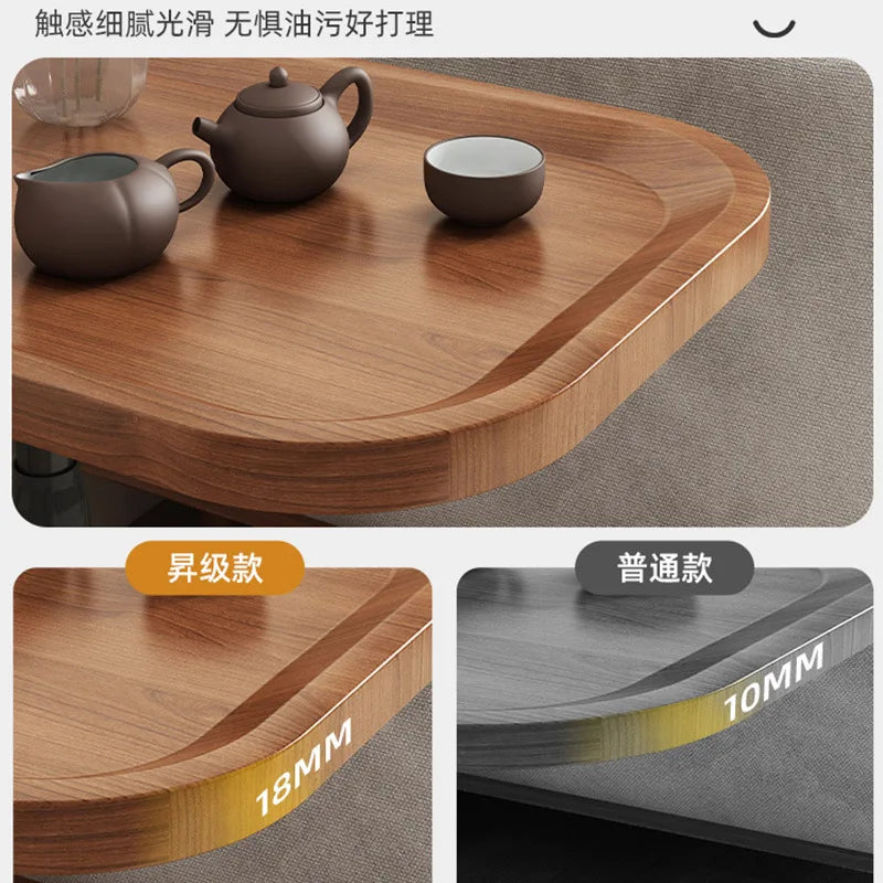 Nordic Wooden Modern Shaped Folding Coffee Tables for Living Room Apartment Bed Adjustable Height Side Table Wood Home NovaCart