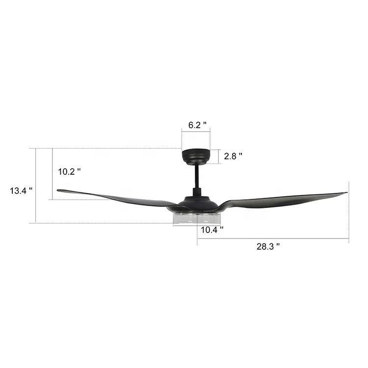 Modern Design 56" Carro Smart Ceiling Fan with Lights 24volt Pure Copper Dc Motor Led Ceiling Fan NovaCart