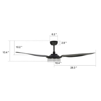 Modern Design 56" Carro Smart Ceiling Fan with Lights 24volt Pure Copper Dc Motor Led Ceiling Fan NovaCart