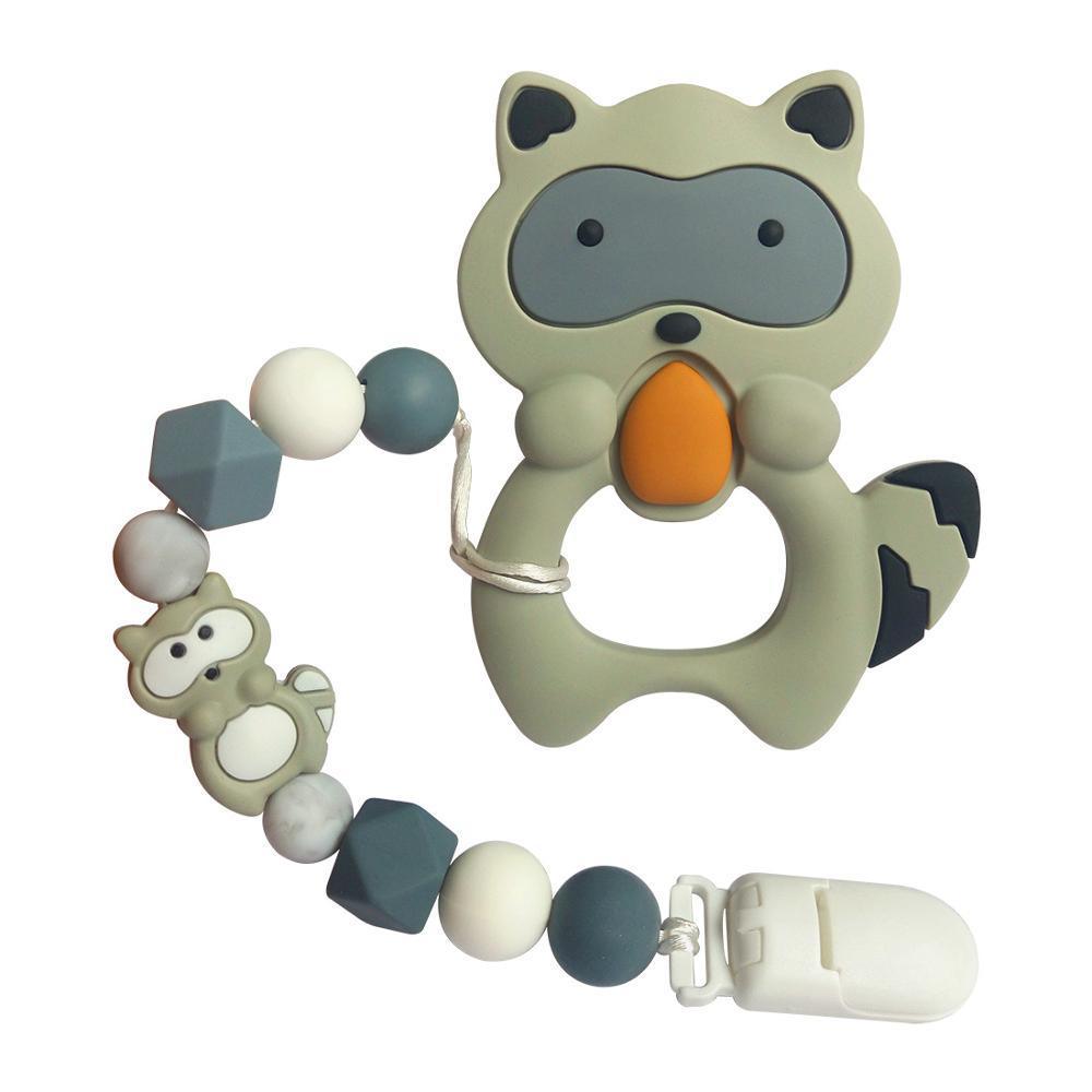 Baby Teething Lovely Koala Owl Horse Cookies Baby Teether Molar Toy Gift Raccoon Food Grade Silicone Beads For Kids and Baby Stevvex