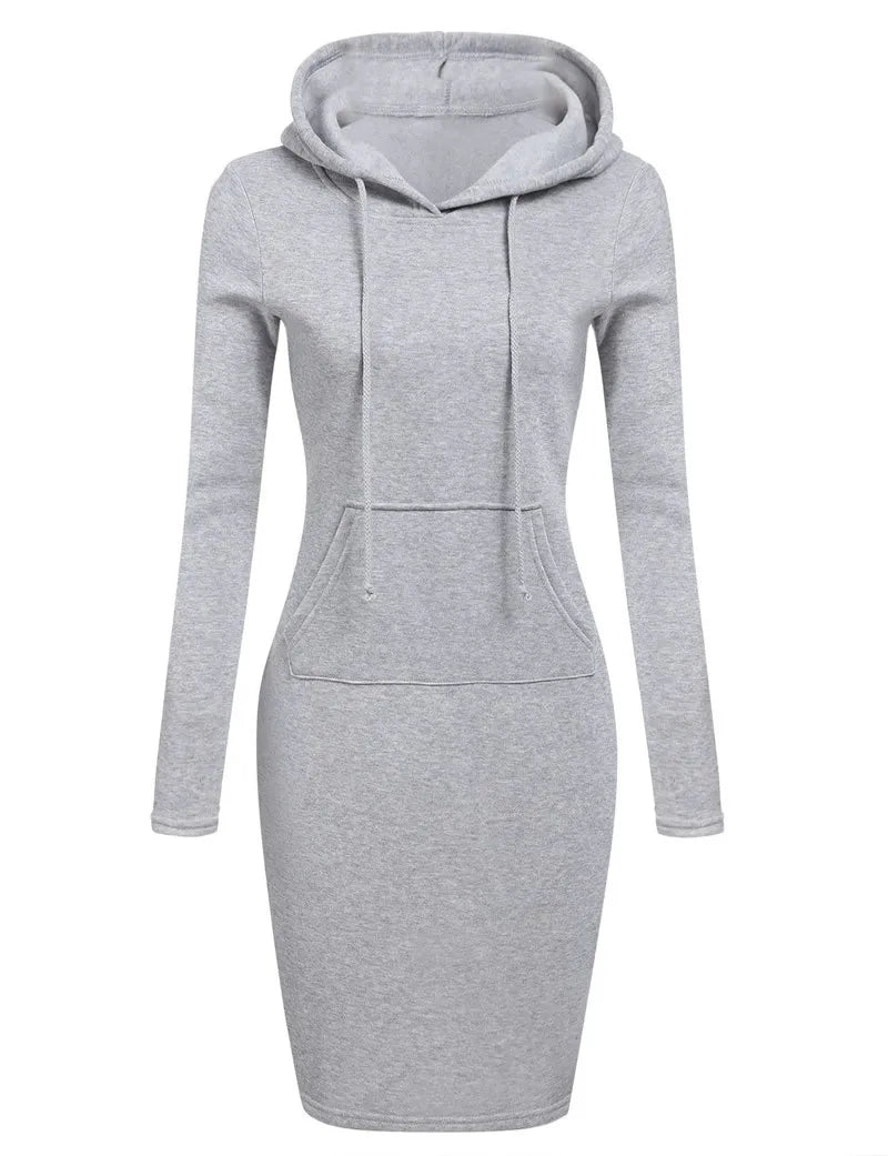 Ladies Dress Autumn Women Hooded Dresses Hoodies Women Sweatshirts Women Hoodies Dress Tops Ladies Clothing NovaCart