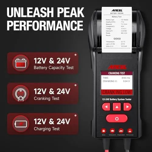 2025 ANCEL BST600 Digital Auto Battery Load Tester Cranking Charging System 12V/24V 100-2000 CCA Car Battery Diagnostic Tools NovaCart