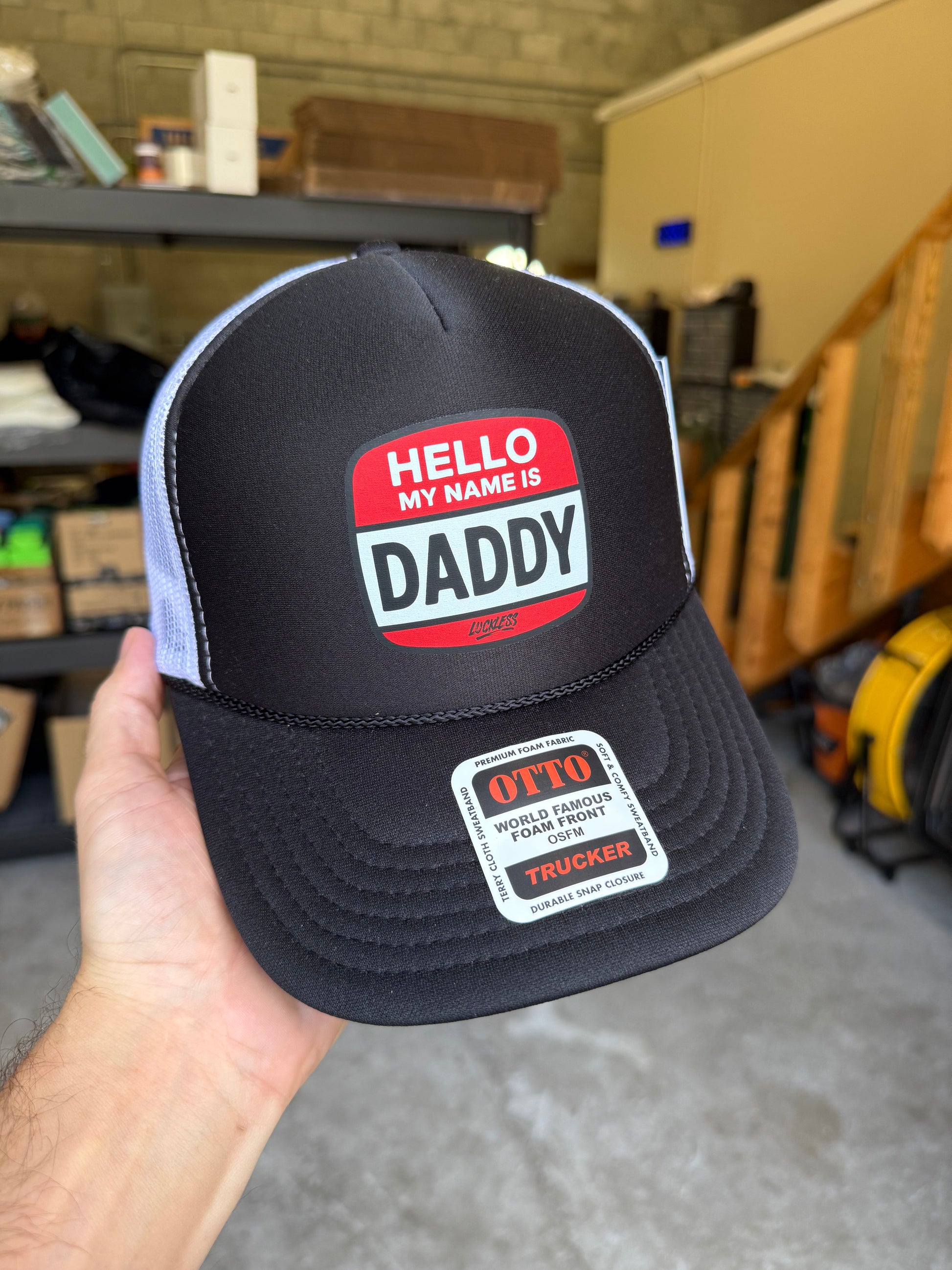 Hello My Name is Daddy Trucker Hat Luckless Outfitters