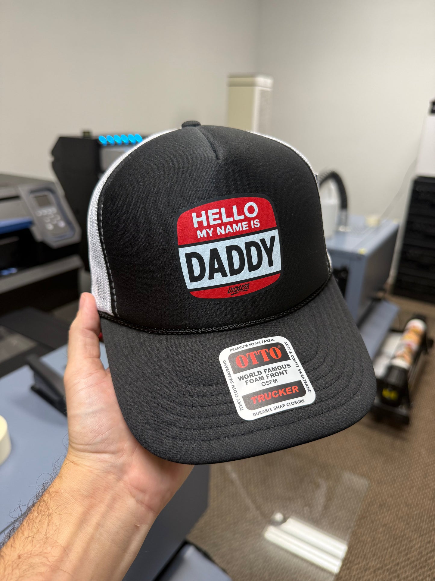 Hello My Name is Daddy Trucker Hat Luckless Outfitters