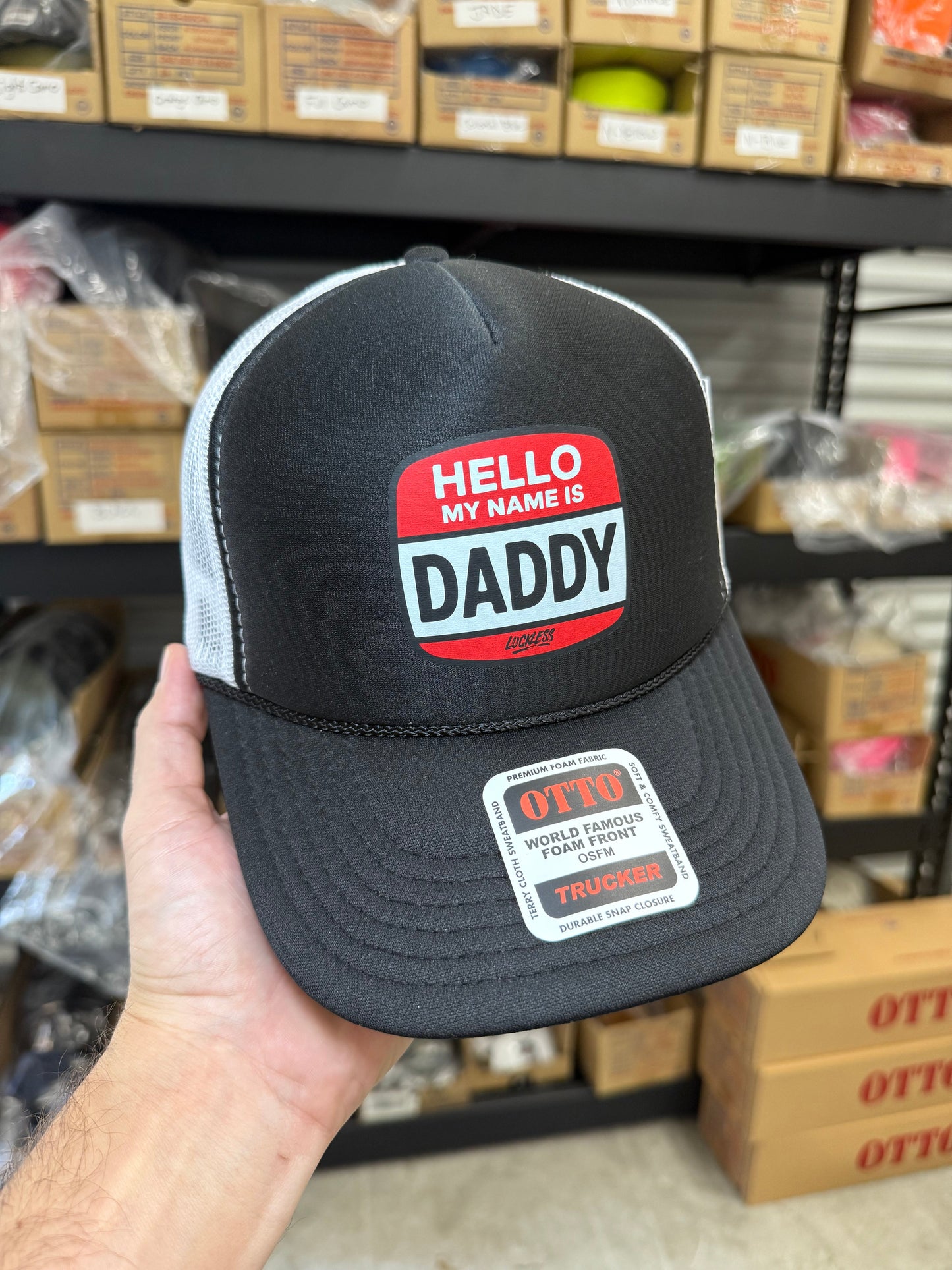 Hello My Name is Daddy Trucker Hat Luckless Outfitters
