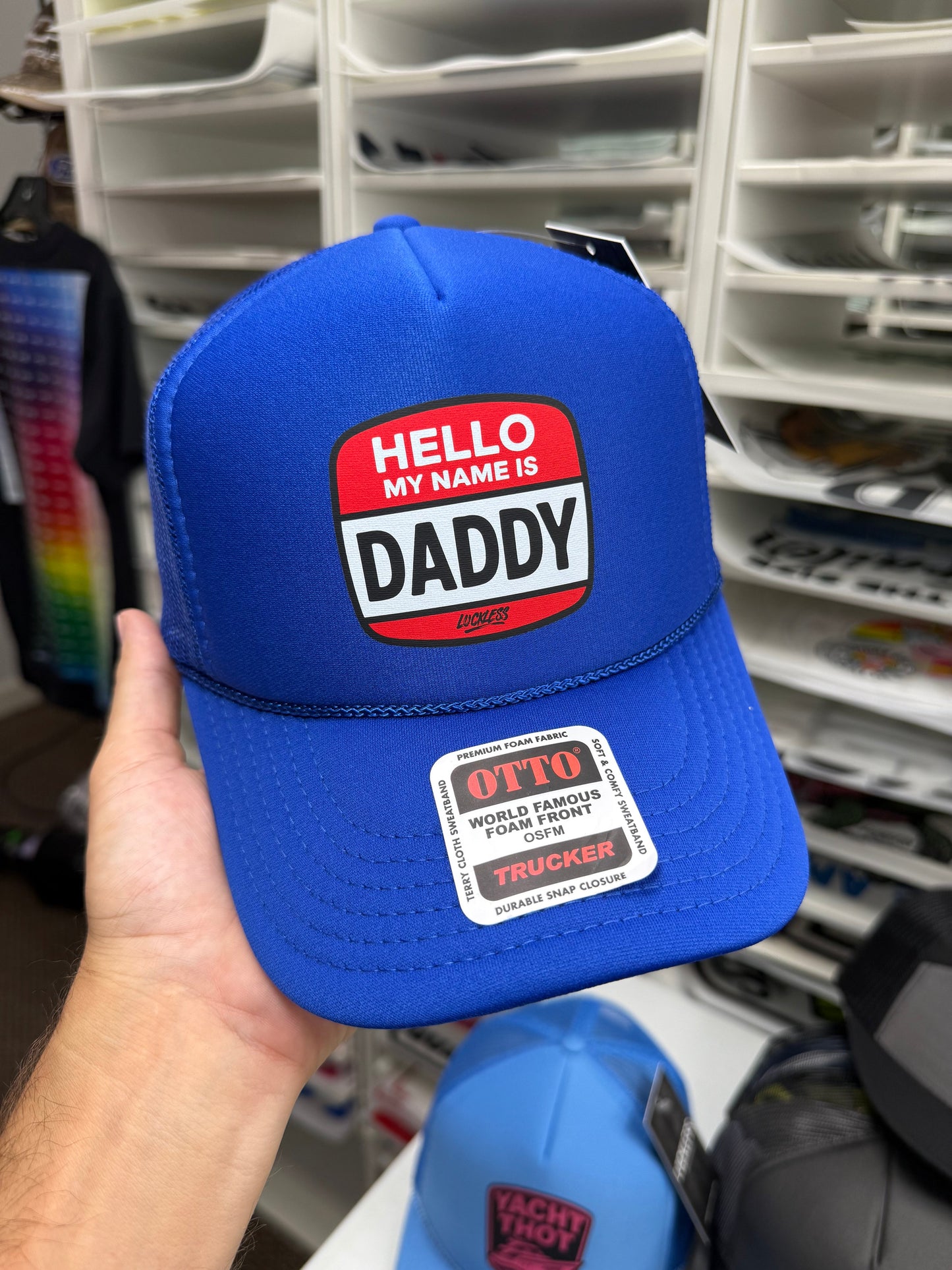 Hello My Name is Daddy Trucker Hat Luckless Outfitters