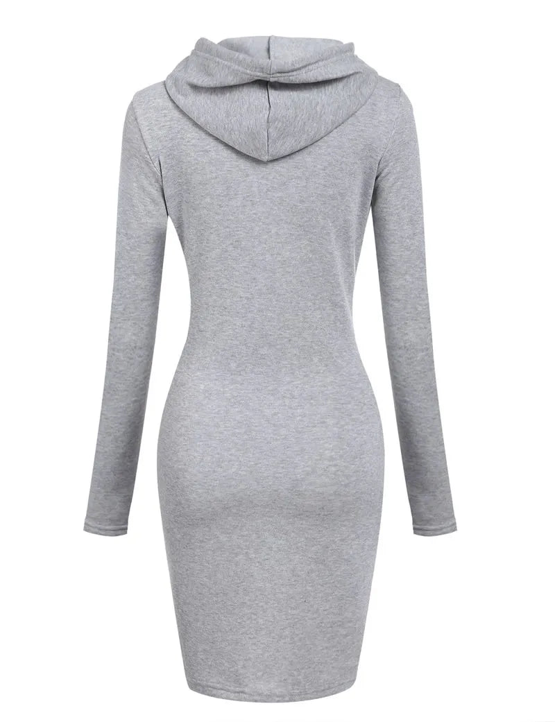 Ladies Dress Autumn Women Hooded Dresses Hoodies Women Sweatshirts Women Hoodies Dress Tops Ladies Clothing NovaCart