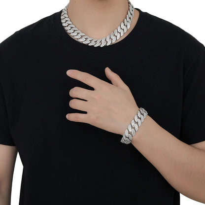 BES 20MM New Arrival Hip Hop Luxury Shiny Chunky Cuban Chain 5A CZ Diamond With Real Gold Plating Choker Necklace Jewelry NovaCart