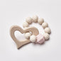 Modern Baby Silicone Wooden  Nursing Bracelets Wood Teether Silicone Beads Teething Wood Rattles Toys for Baby Stevvex