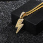 Full Zircon Lightning Necklace Hip Hop Party Locomotive Pendant Necklace